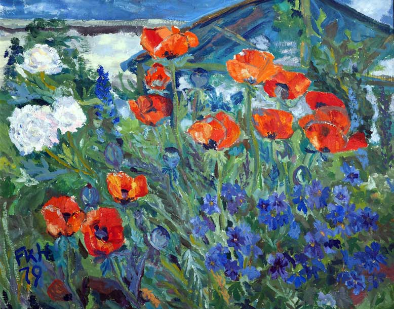 Gartenbild mit Mohn