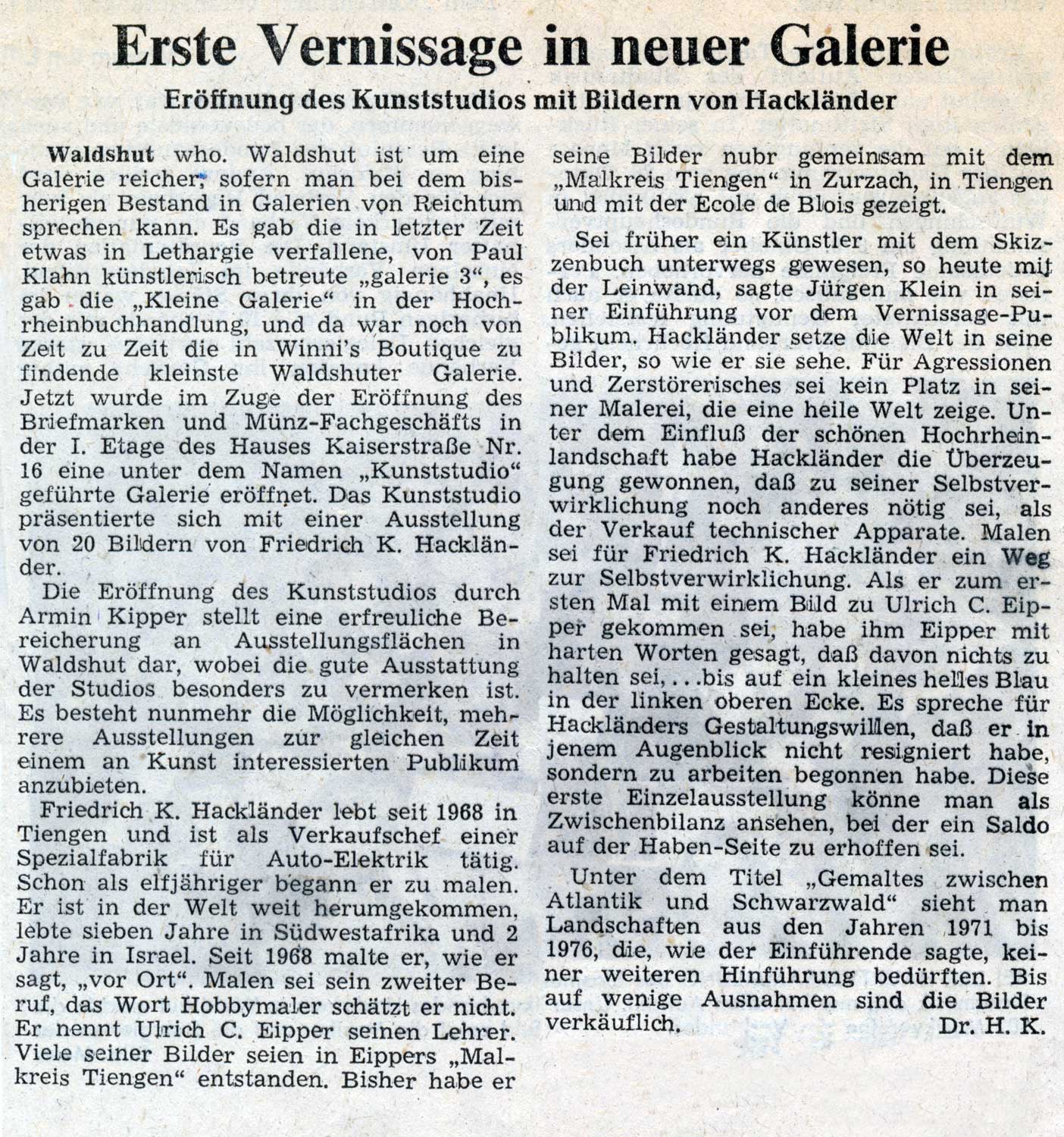 Südkurier vom 9. November 1976
