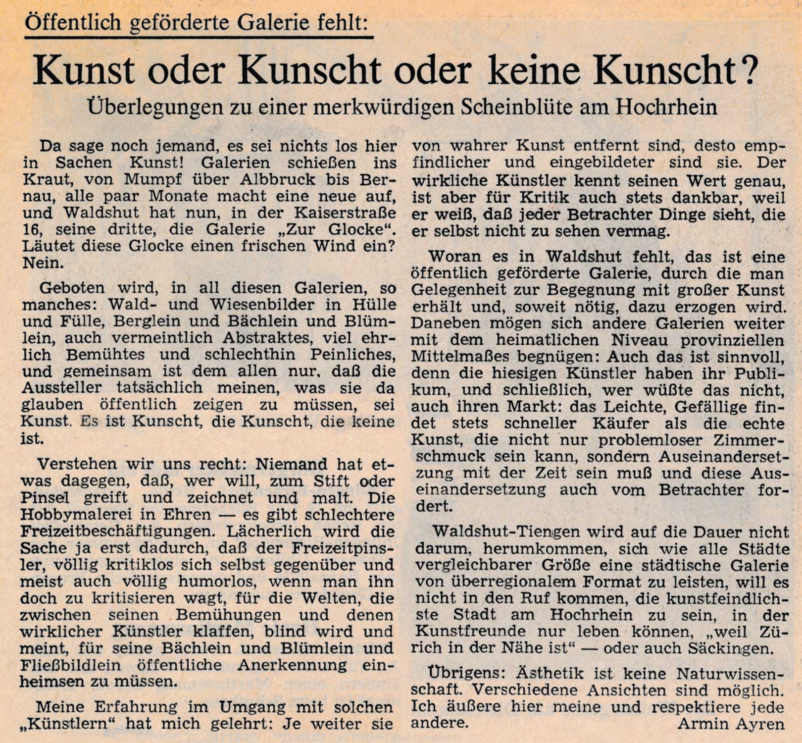 Badische Zeitung vom 11. November 1976