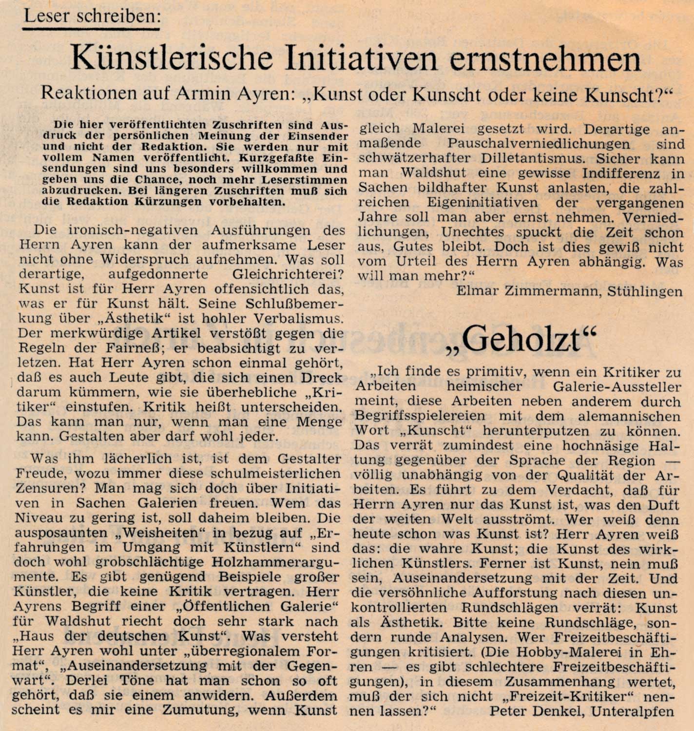 Badische Zeitung vom 18. November 1976
