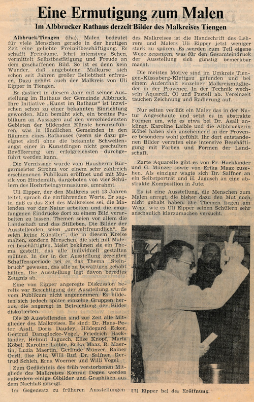 Lokale Tageszeitung aus dem Jahr 1980