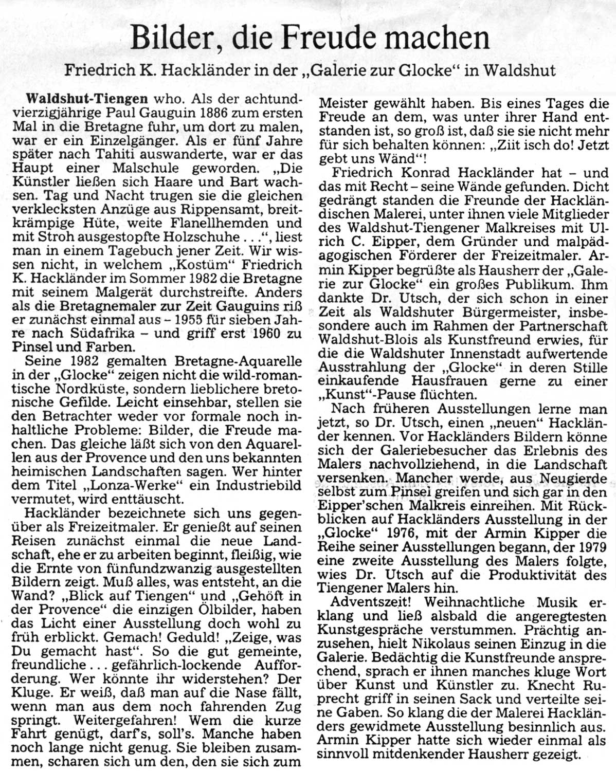 Südkurier vom 17. Dezember 1982