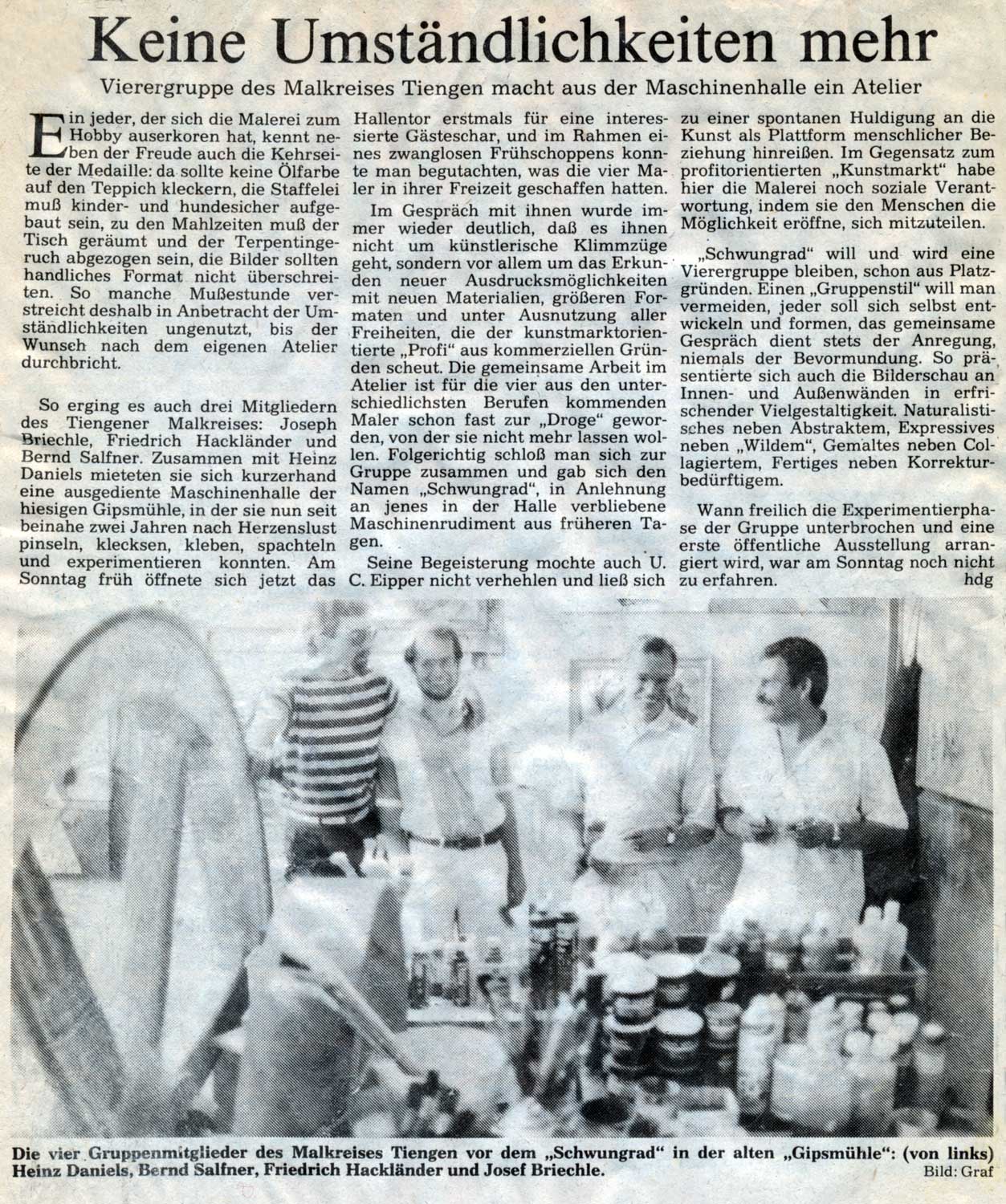 Aus einer regionalen Tageszeitung vom 3. Juli 1986