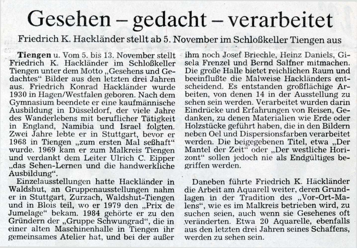 Südkurier vom 27. Oktober 1988