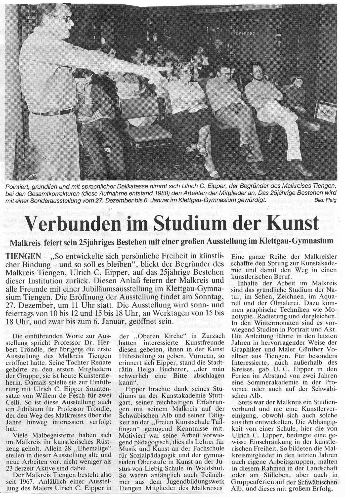 Eine regionale Tageszeitung vom 27. Dezember 1992