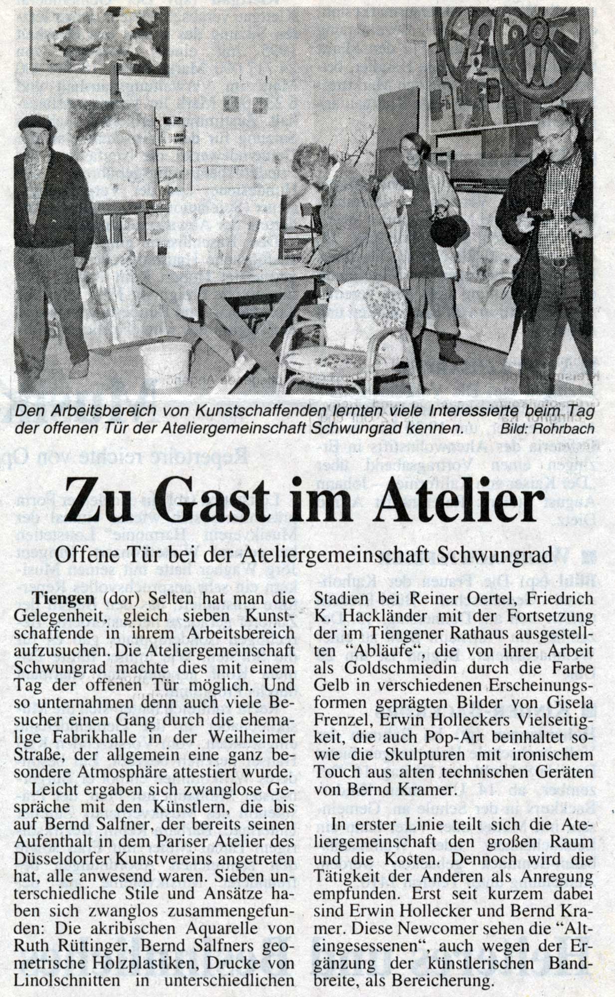 Aus einer regionalen Tageszeitung vom Dezember 1994