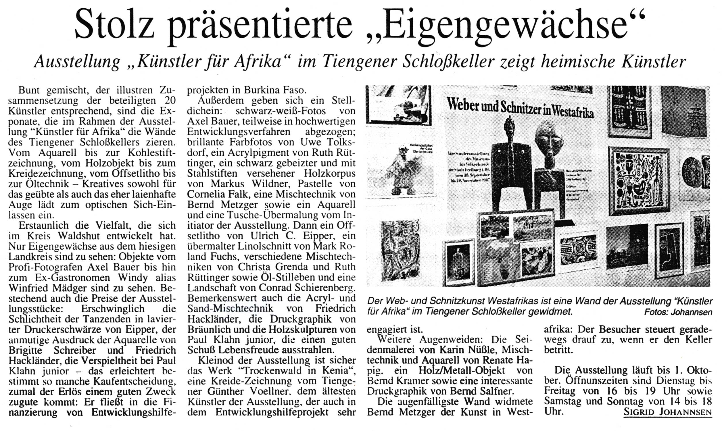 Aus einer regionalen Tageszeitung im September 1995