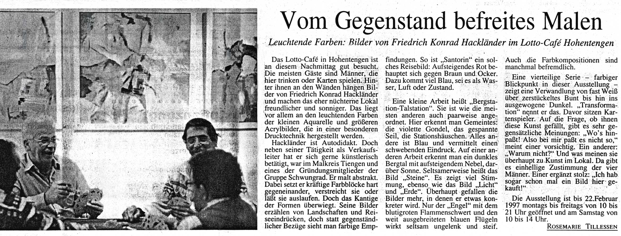 Aus einer regionalen Tageszeitung im Oktober 1996