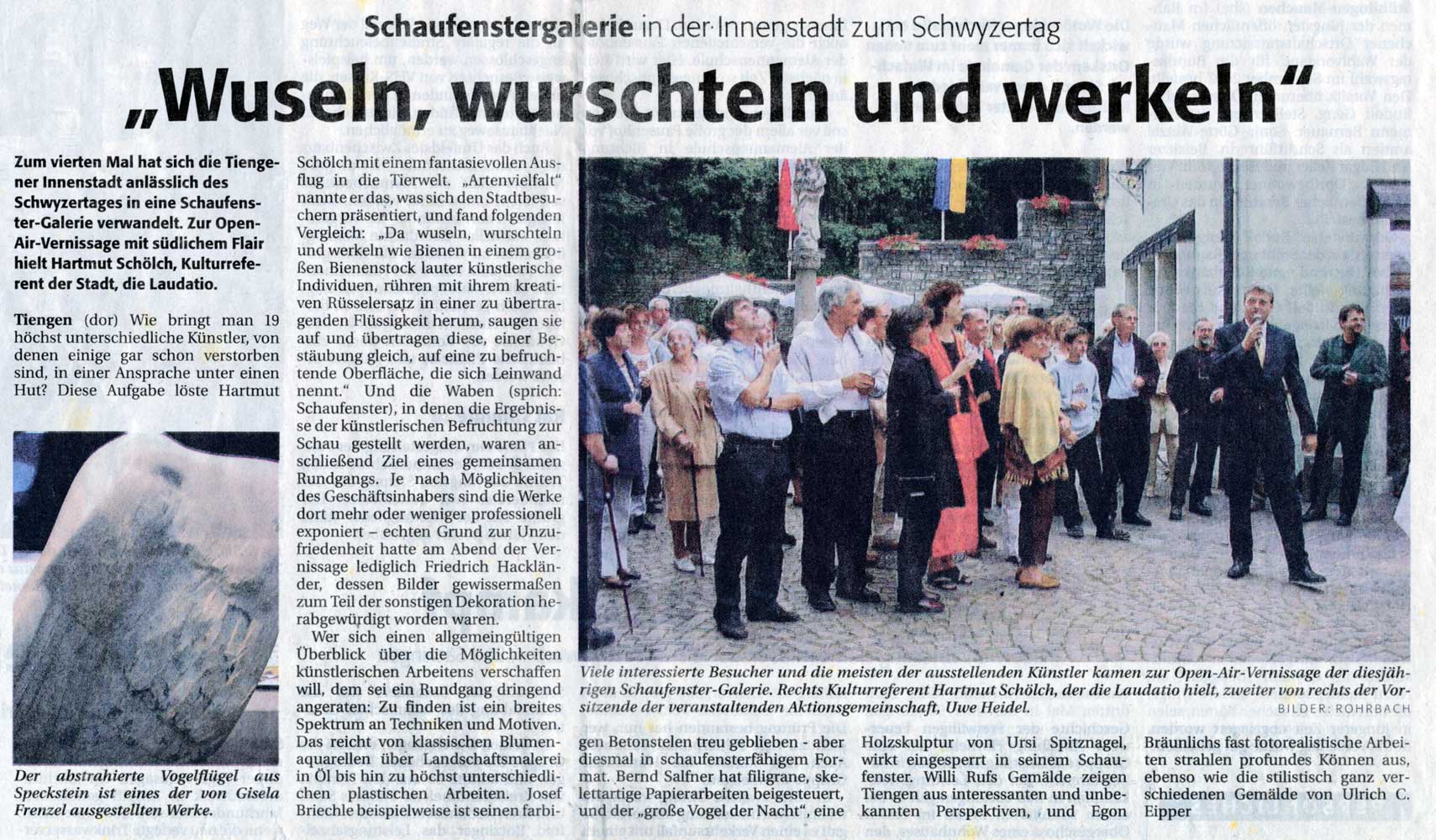 Aus einer regionalen Tageszeitung vom 6. Juli 2002