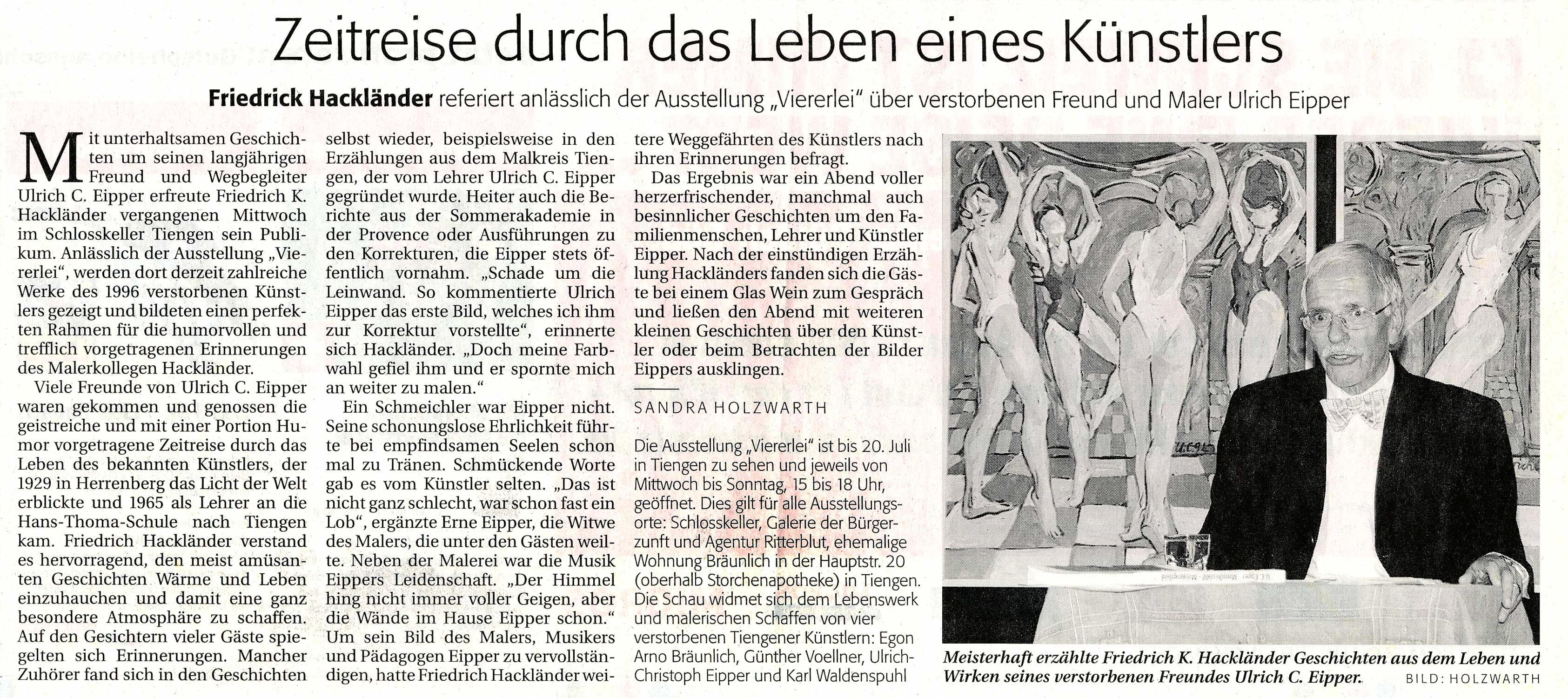 Aus einer regionalen Tageszeitung vom 12. Juli 2008