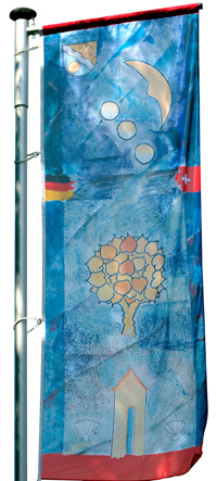 Die gehisste Fahne am 8. August 2011